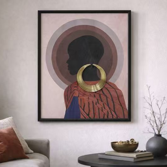 Textured Female Silhouette Wall Art