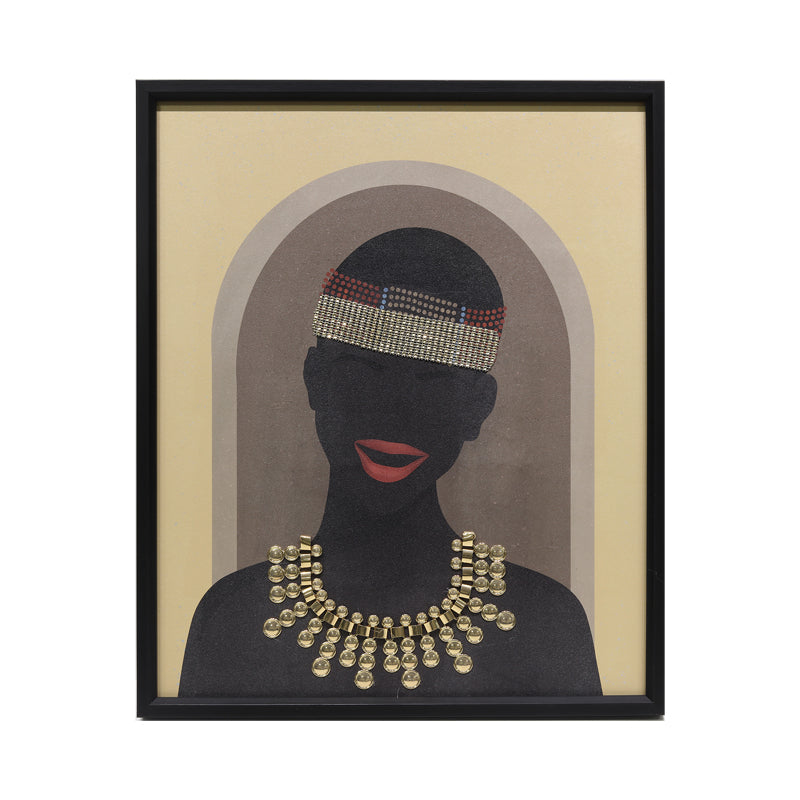 Textured Female Silhouette with Jewelry Wall Art