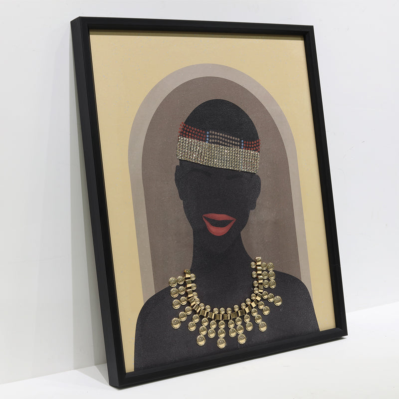 Textured Female Silhouette with Jewelry Wall Art