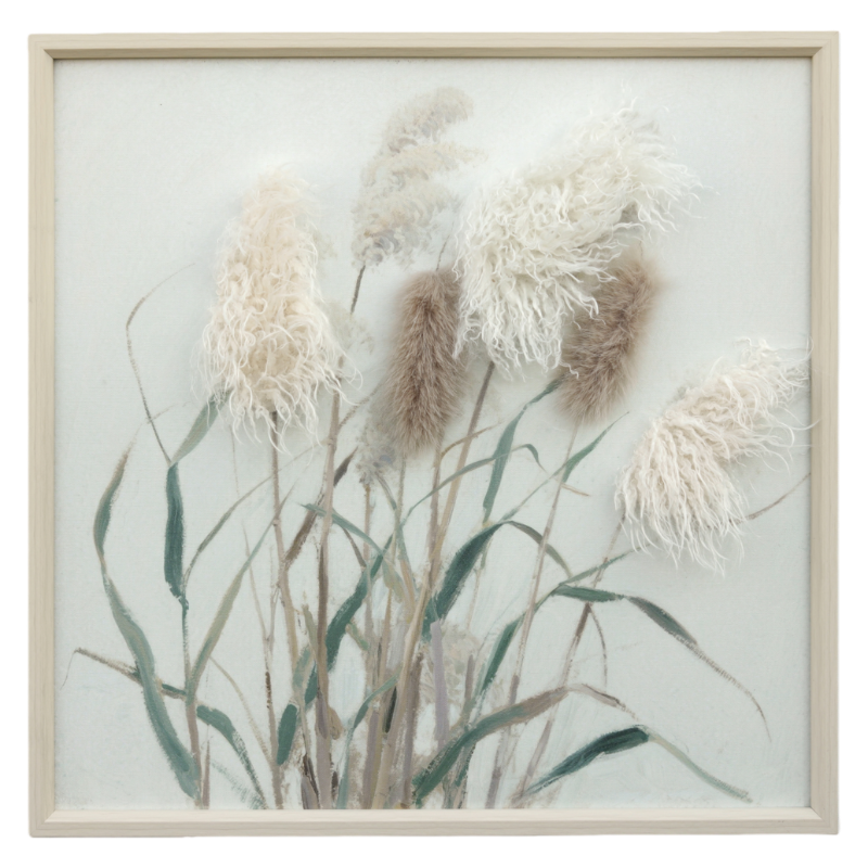 Textured Cotton Grass Wall Art