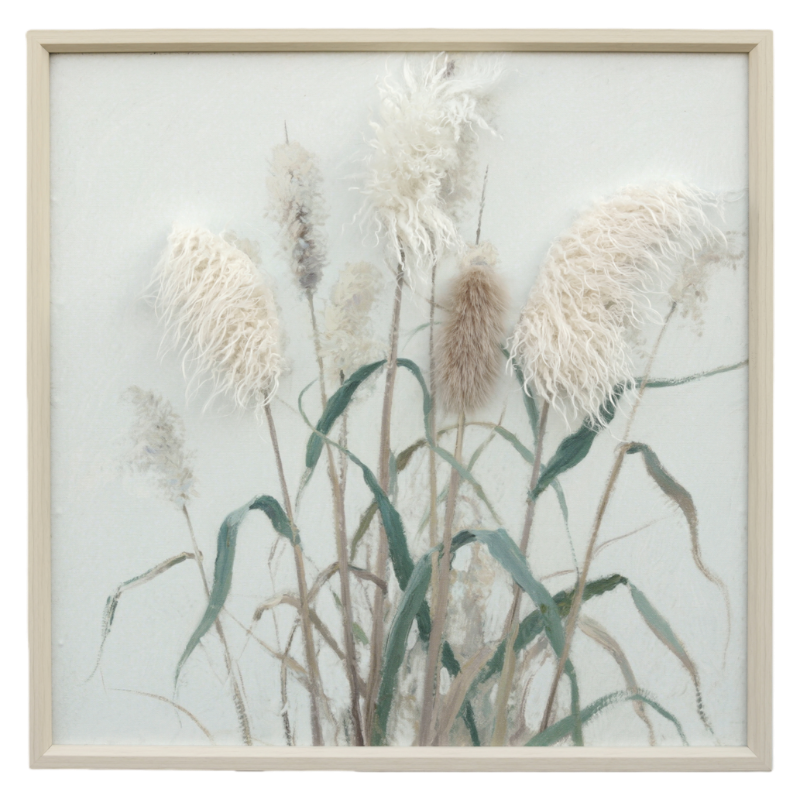 Textured Cotton Grass Botanical Wall Art
