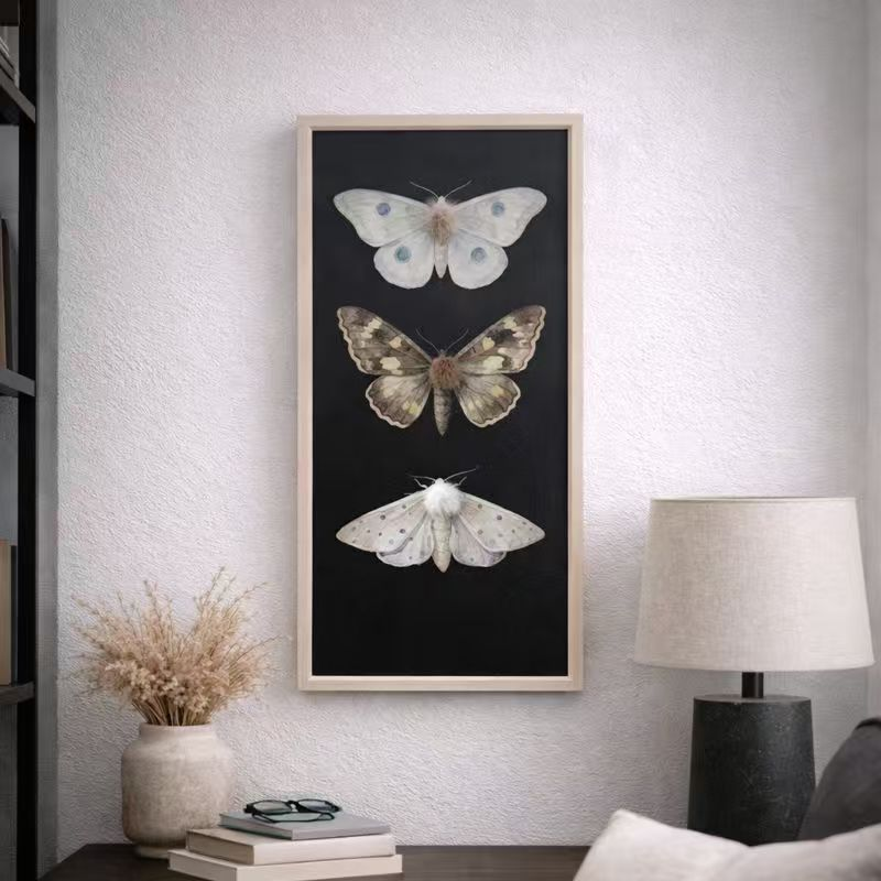 Textured Butterfly Specimen Wall Art (Vertical Set)