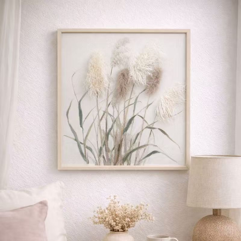 Textured Cotton Grass Wall Art