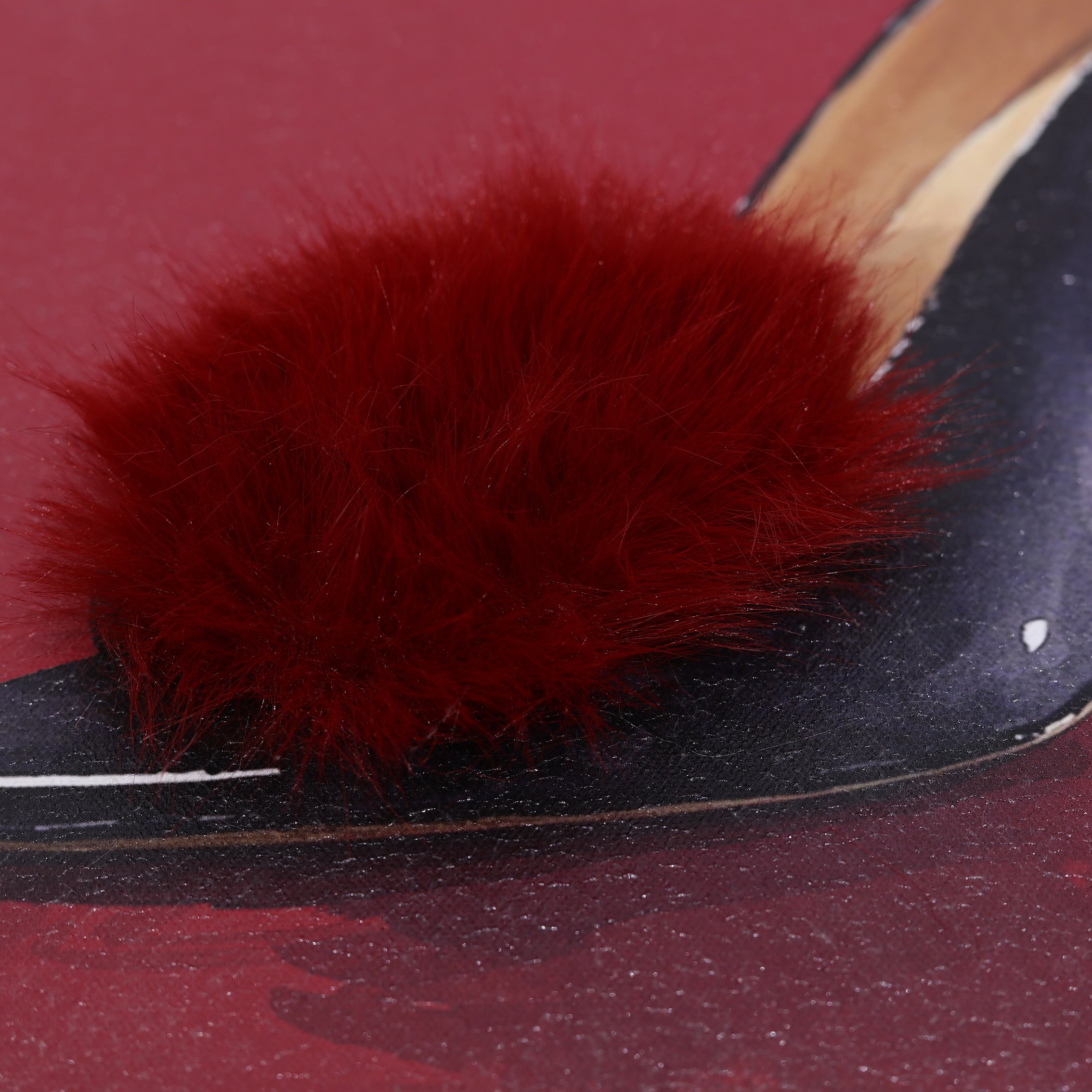Textured High Heel Wall Art – Red Background